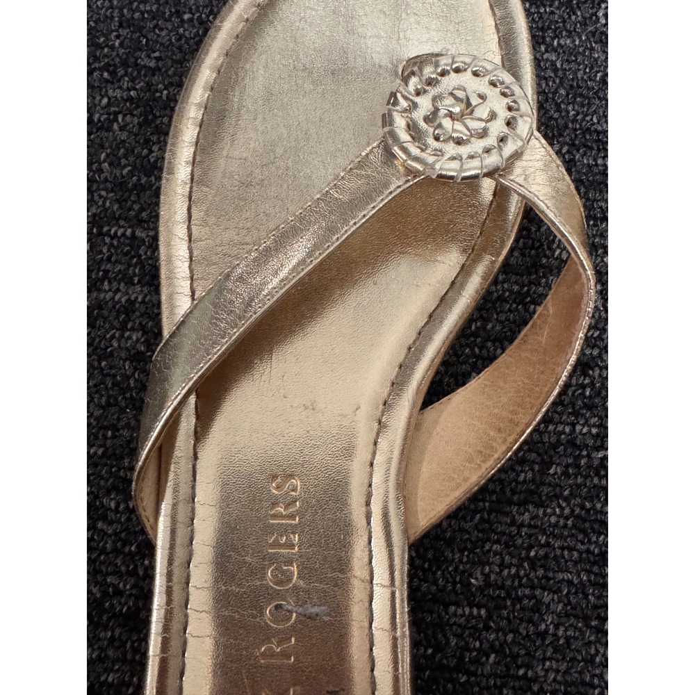 Jack Rogers Womens 8M Metallic Gold Whipstitch Rondelle Flat Flip Flop Sandals - Picture 10 of 10